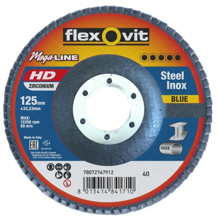 FLEXOVIT 125mm 120 - zrnitý zirconia INOX