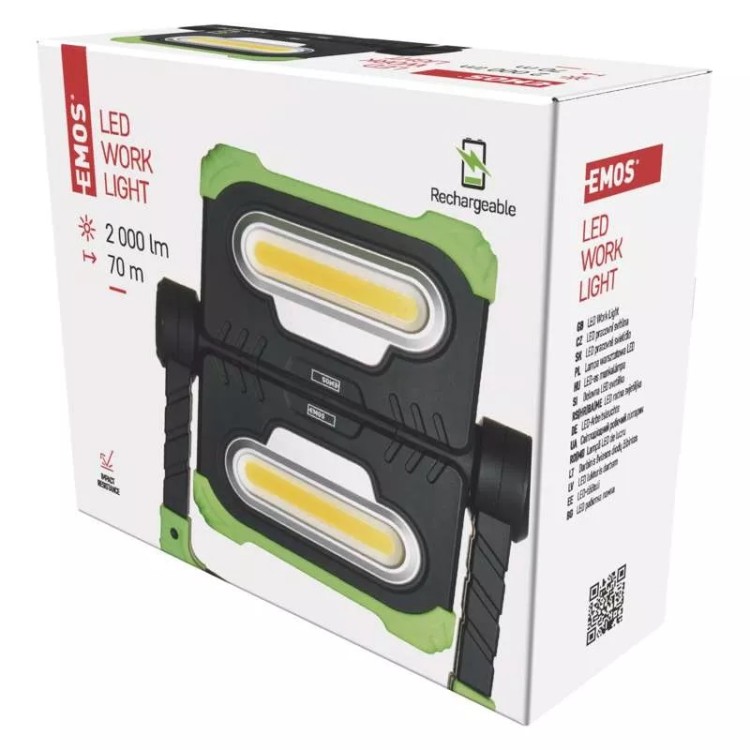 Emos P4536 Reflektor COB LED nabíjecí pracovní, 2000 lm, 8000 mAh