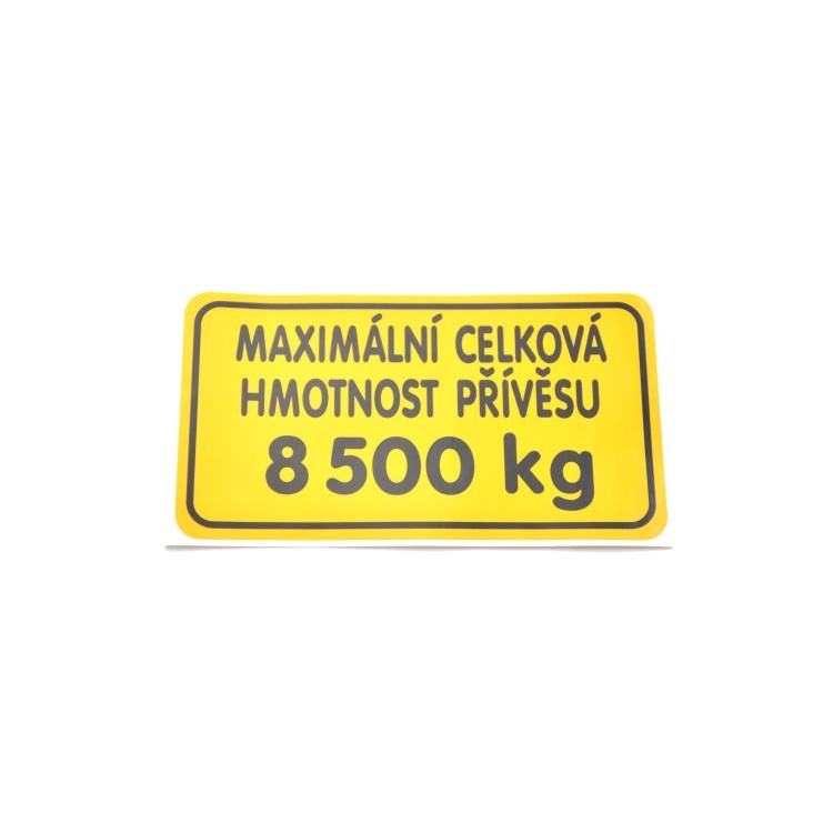 Nápis hmotnost přívěsu 8500 kg (FRT-P) 53802053