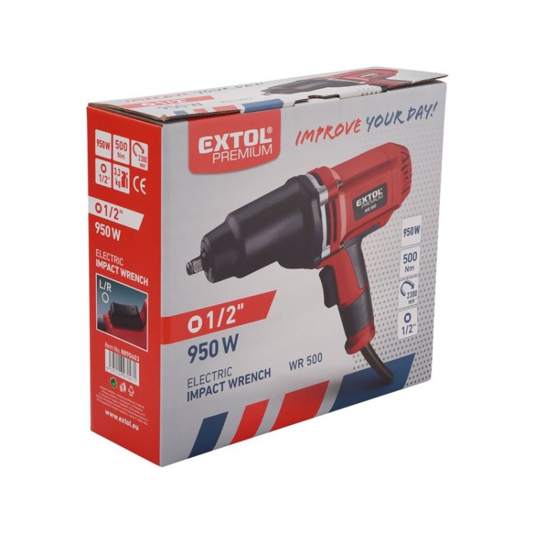 EXTOL PREMIUM utahovák rázový elektrický, 950W, 1/2", 500Nm