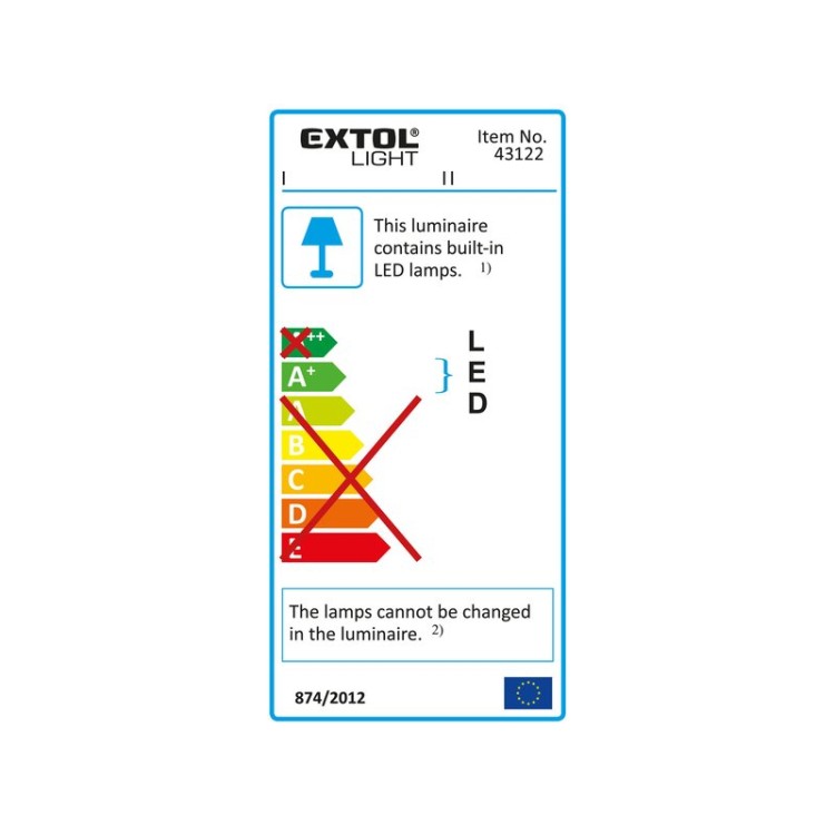 EXTOL LIGHT  reflektor LED, nabíjecí s podstavcem, 800lm, Li-ion