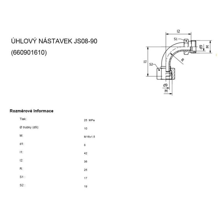 Nástavek úhlový M 16x1,5