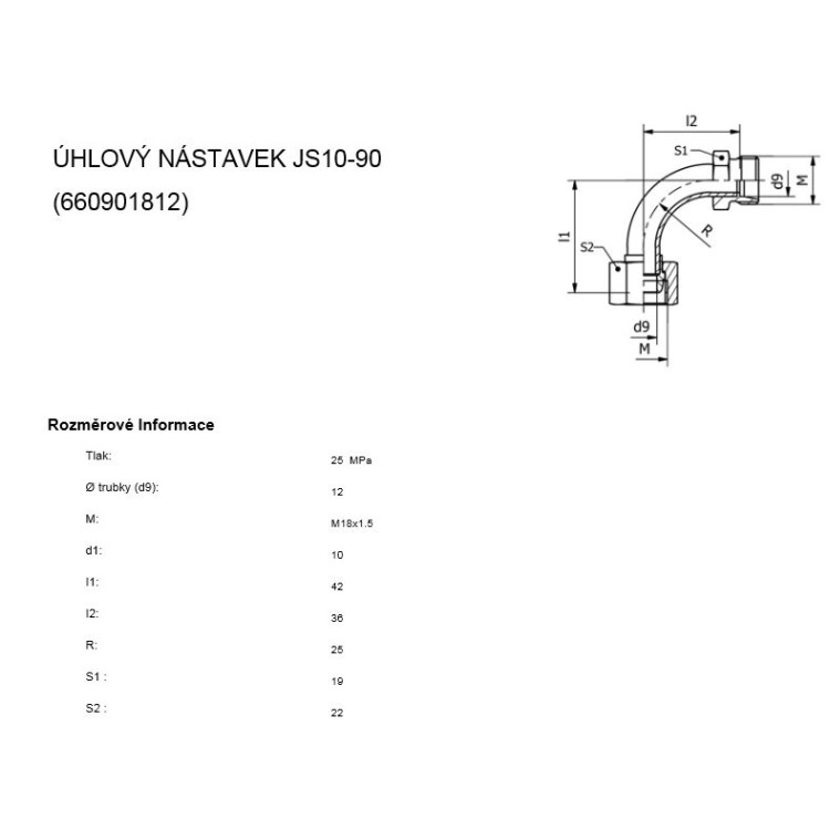 Nástavek úhlový M 18x1,5
