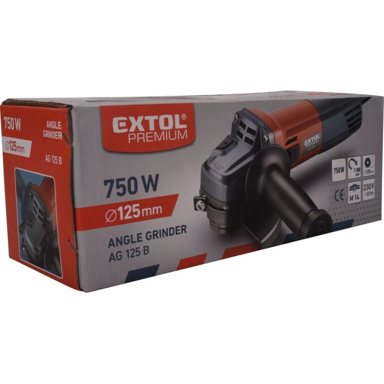 EXTOL PREMIUM bruska úhlová, 125mm, 750W