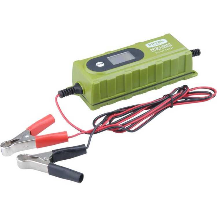 EXTOL CRAFT autonabíječka 6stupňová s LCD, řízená mikroprocesorem, 6/12V, 3,8A