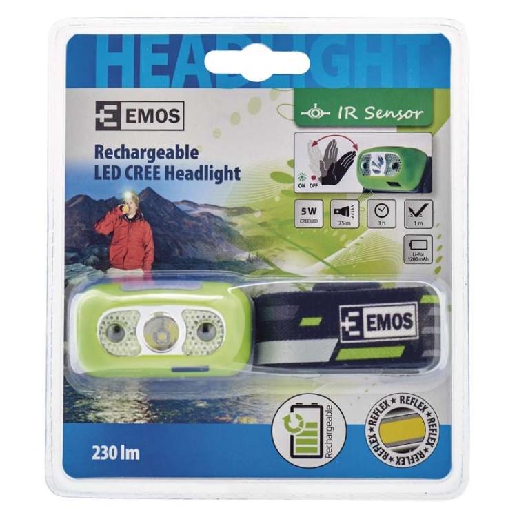 Čelovka nabíjecí, 1× CREE XPE LED 5 W