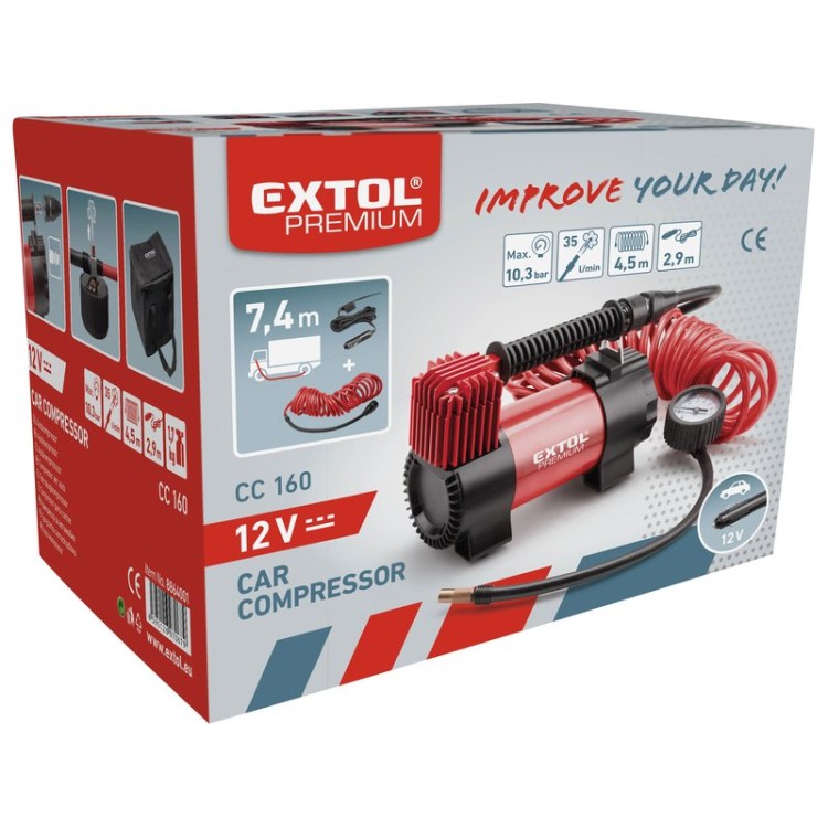 EXTOL 8864001 Kompresor auto 12V, 10,3bar CC 160
