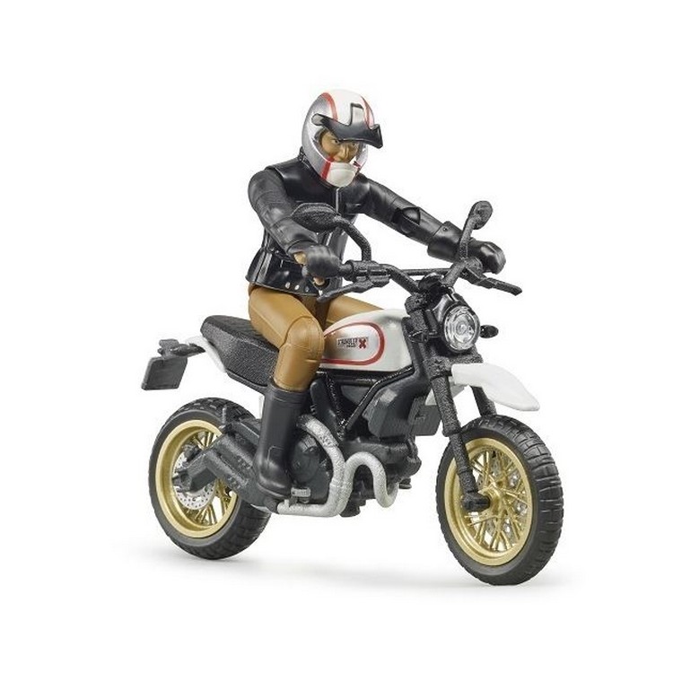 Motocykl Scrambler Ducati Cafe Racer s jezdcem Bruder 63051