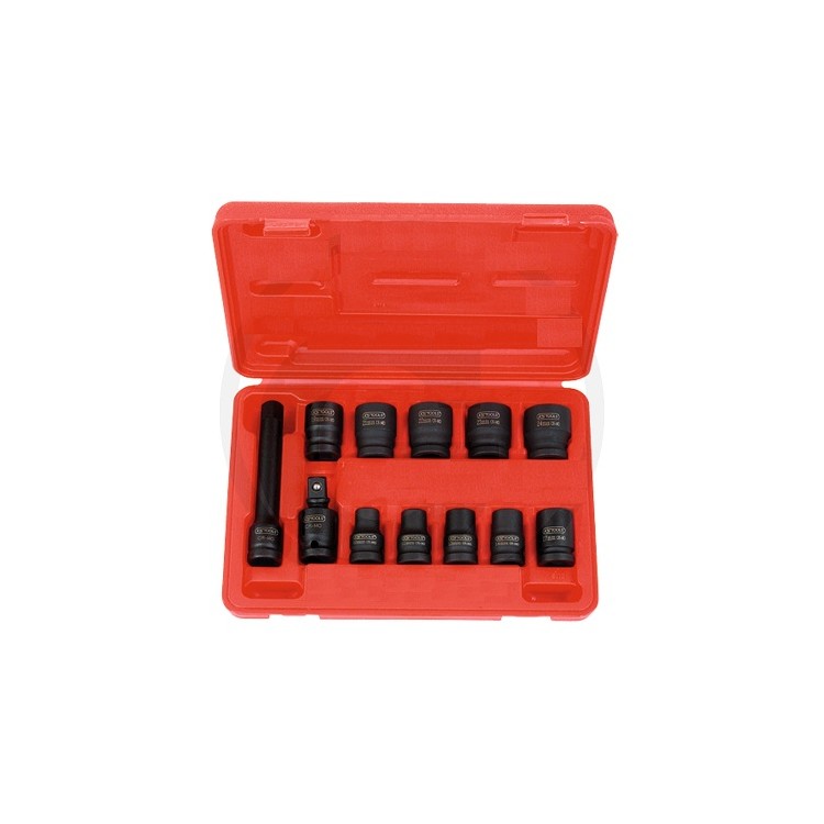 KS Tools 1/2" 12 dílná sada šestihranných nástrčných ořechů