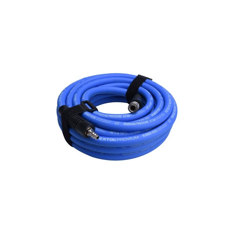 EXTOL PREMIUM hadice vzduchová, guma, 1/4" rychlospojka, 1/2" (13/19mm), 10m