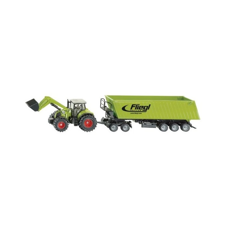 Traktor Claas Axion s Vlekem Fliegl S01949