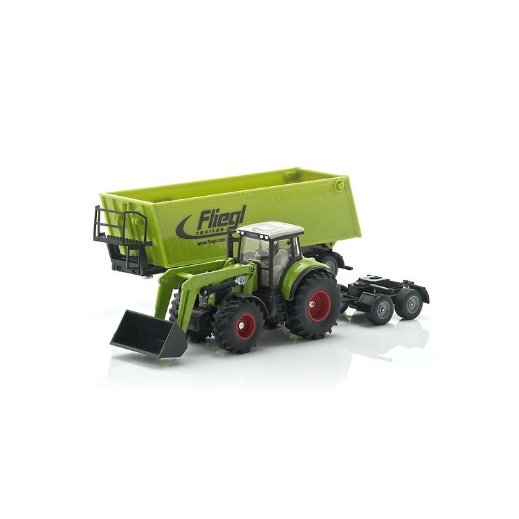 Traktor Claas Axion s Vlekem Fliegl S01949