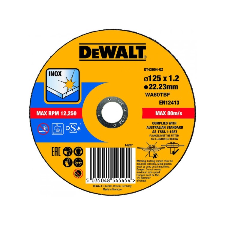 DEWALT DT43904 Řezný kotouč na nerezovou ocel 125X1,2X22,2