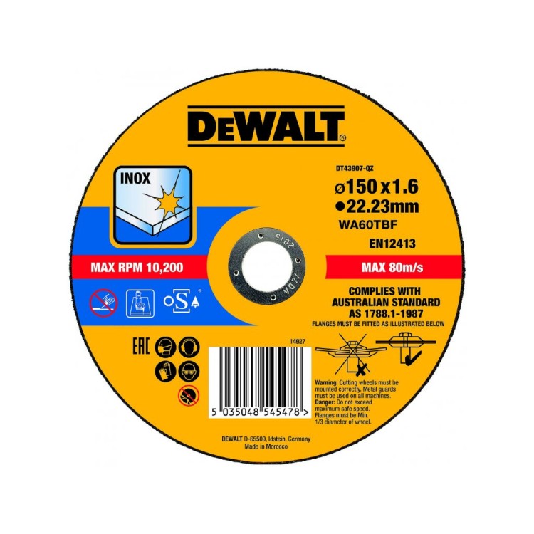 DEWALT DT43907 Řezný kotouč na nerezovou ocel 150X1,6X22,2