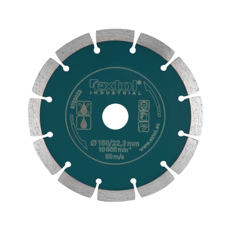 EXTOL Kotouč diamantový řezný segmentový Grab Cut, suché řezání, 125x22,2x2,2mm