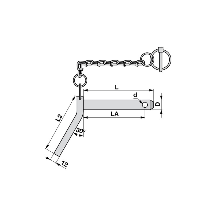 Čep zajišťovací pr. 28mm, L= 139 mm