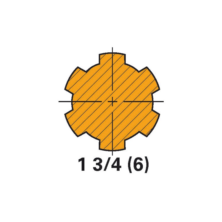 Hřídel drážkovaná 1 3/4" Z=6, 500 mm