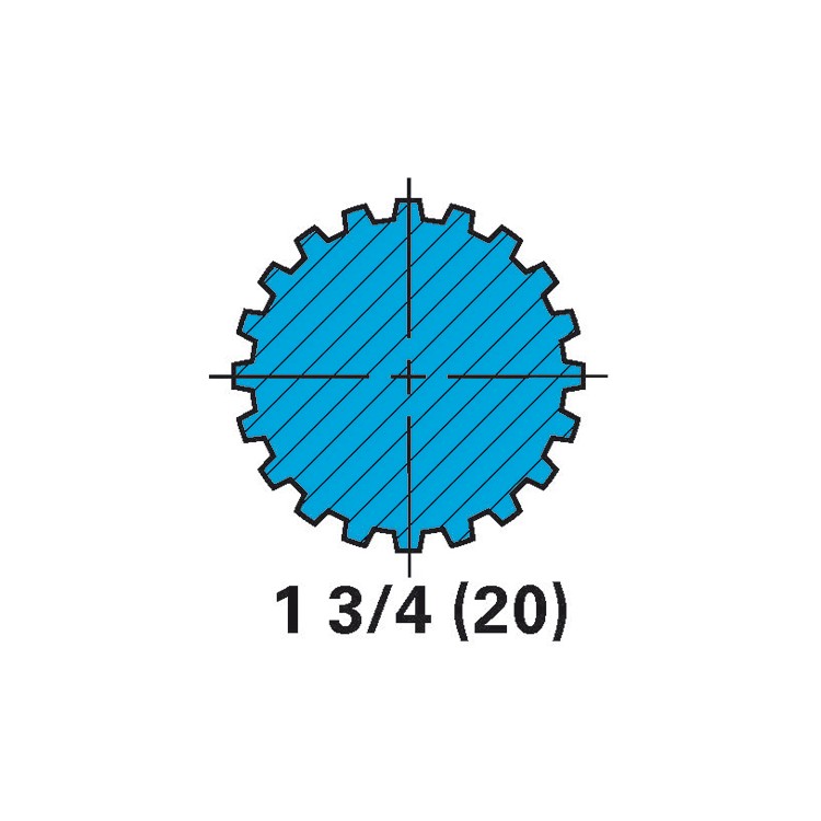 Hřídel drážkovaná 1 3/4" Z=20, 500 mm