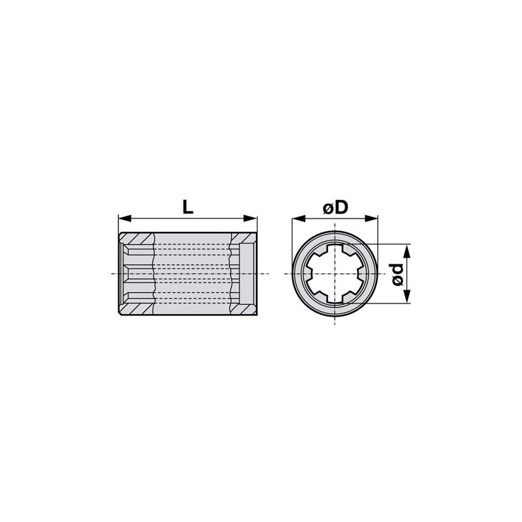 Trubka 1 3/8" Z=6, 70 mm