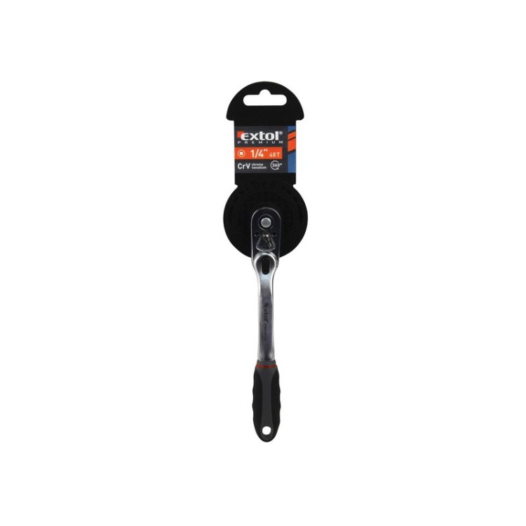 EXTOL Ráčna tvarová kloubová, 48 zubů, 1/2", L 310mm, CrV