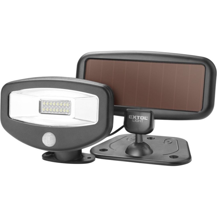 EXTOL Reflektor LED s pohybovým čidlem, 100lm, solární nabíjení