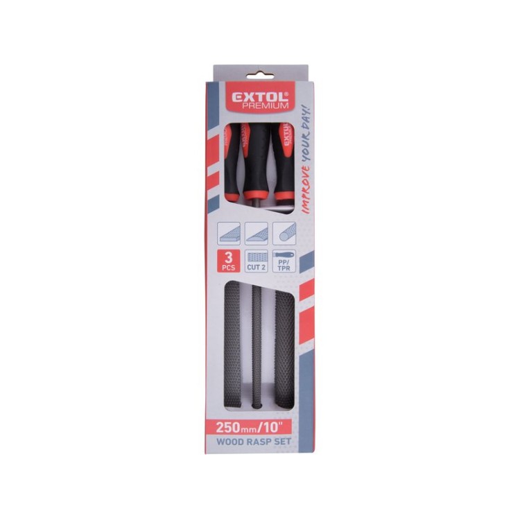 Extol Premium 8803757 Rašple, sada 3ks, 250mm