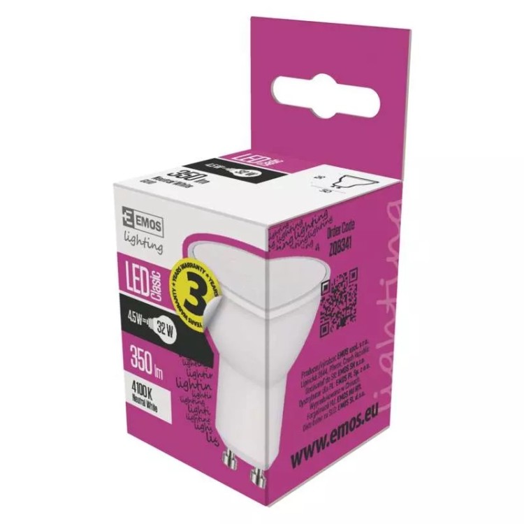 Emos MR16 Žárovka Classic 4,5W GU10 neutrální bílá