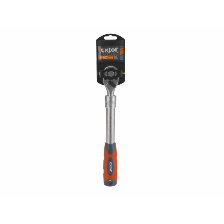 EXTOL PREMIUM 8816420 Ráčna teleskopická, 45 zubů, 1/2", L 290-430mm, CrV