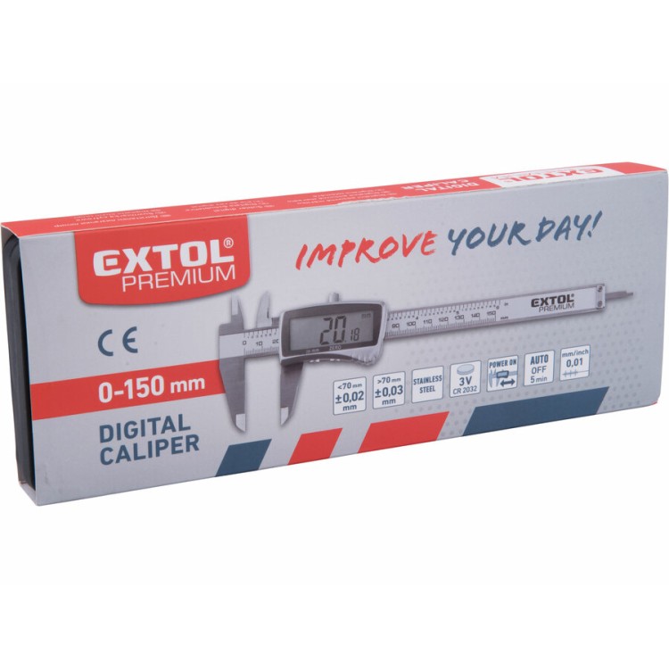 Extol Premium 8825220 Měřítko posuvné digitální nerez, 0-150mm