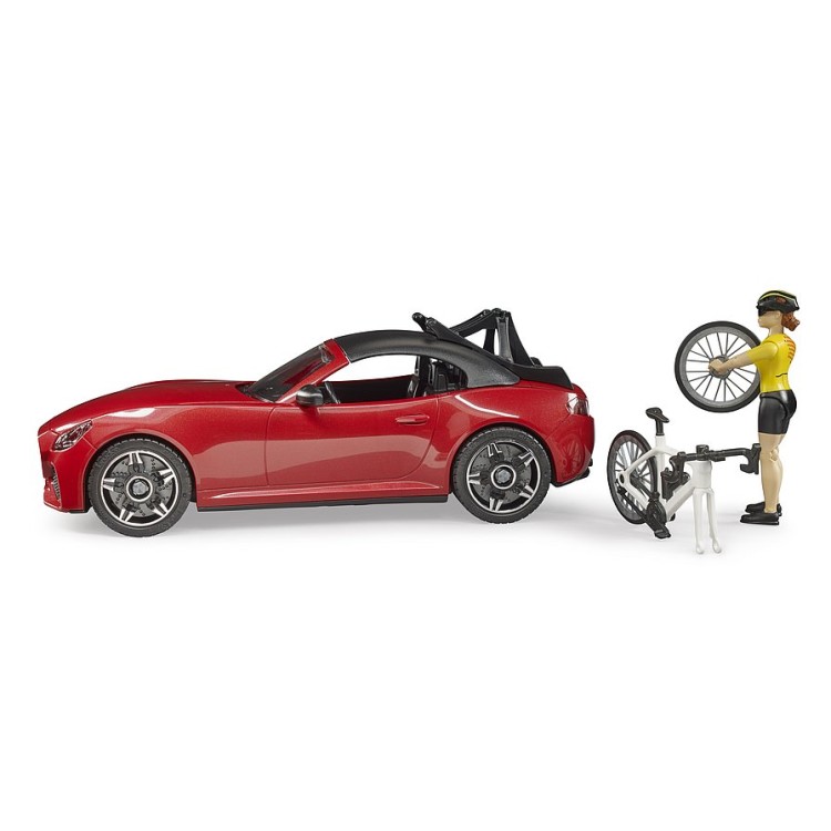 Auto sportovní Roadster s cyklistou Bruder 3485