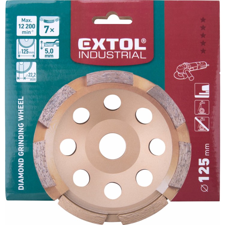 Extol Industrial Kotouč diamantový brusný jednořadý, O 125x22,2mm