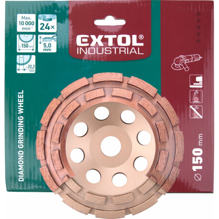 Extol Industrial Kotouč diamantový brusný dvouřadý, O 150x22,2mm