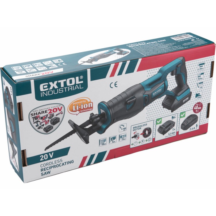 EXTOL 8791820 Pila ocaska aku SHARE20V, BRUSHLESS, 20V Li-ion, 2000mAh
