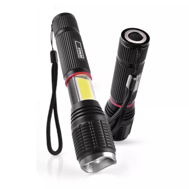 LED svítilna 5W + 3W COB 3x AAA