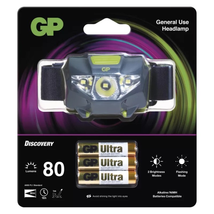Čelovka LED GP Discovery CH32, 80 lm