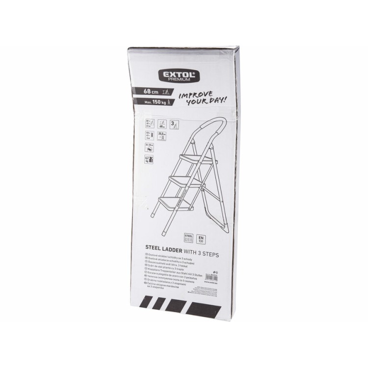 Extol Premium 8849031 Schůdky skládací ocelové, 3 stupně