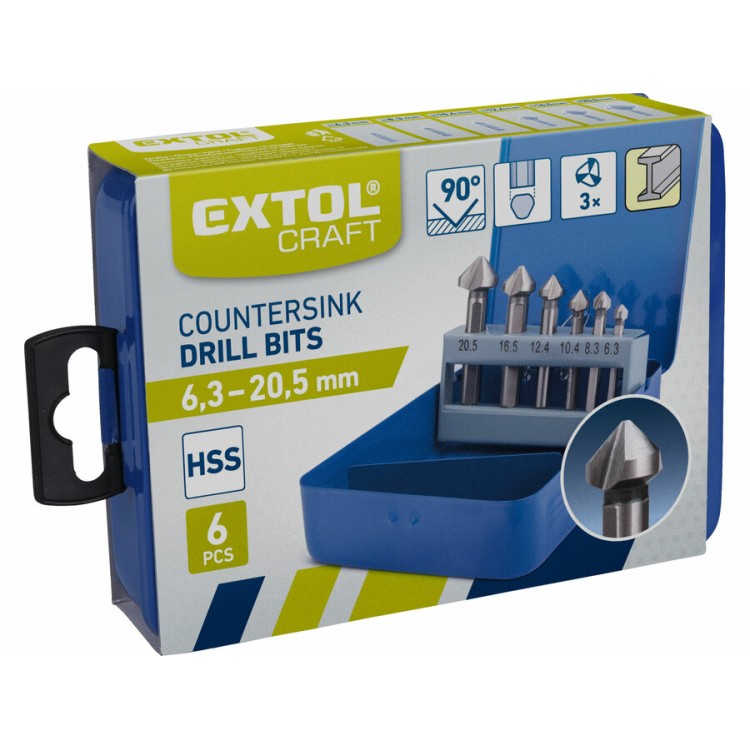 Extol Craft 20094 Záhlubníky kuželové 90°, sada 6ks