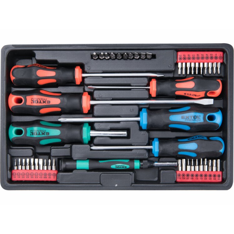 Extol Premium 8819258 Šroubováky a hroty sada 47ks, 1/4" hroty a 4mm mini hroty