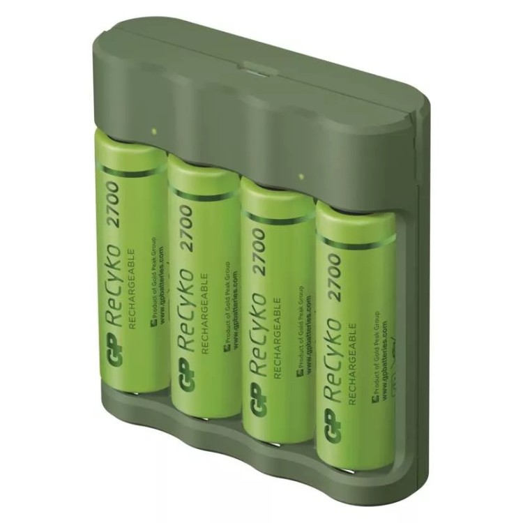EMOS B52427U Nabíječka baterií GP Everyday B421 + 4× AA ReCyko 2700 + USB