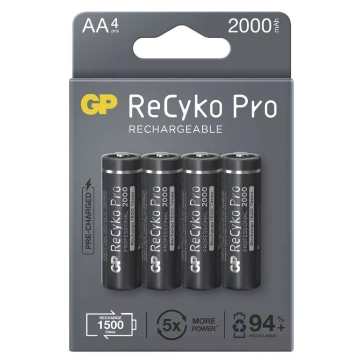 EMOS B22204 Nabíjecí baterie GP ReCyko Pro Professional AA (HR6), 4 ks