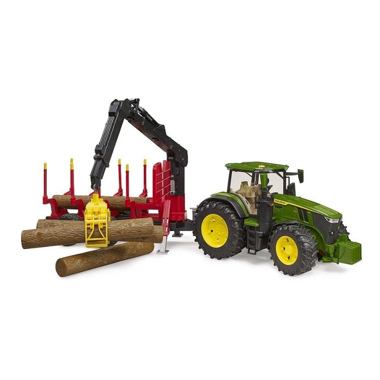 Traktor John Deere  7R 350 s přepravníkem na dřevo Bruder 03154