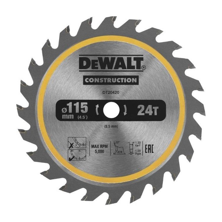DeWalt DT20420-QZ Pilový kotouč 115 x 9,5 mm, 24 zubů
