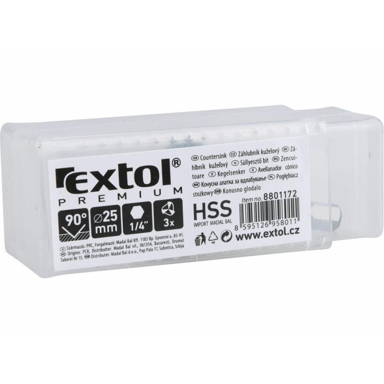 Extol Premium 8801172 Záhlubník kuželový 90°, O 25mm, HSS-4241