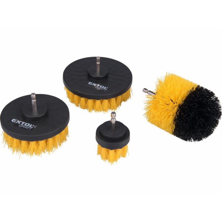 Extol Craft 904000 Sada čistících kartáčů na vrtačku 4ks, stopka 1/4"x25mm