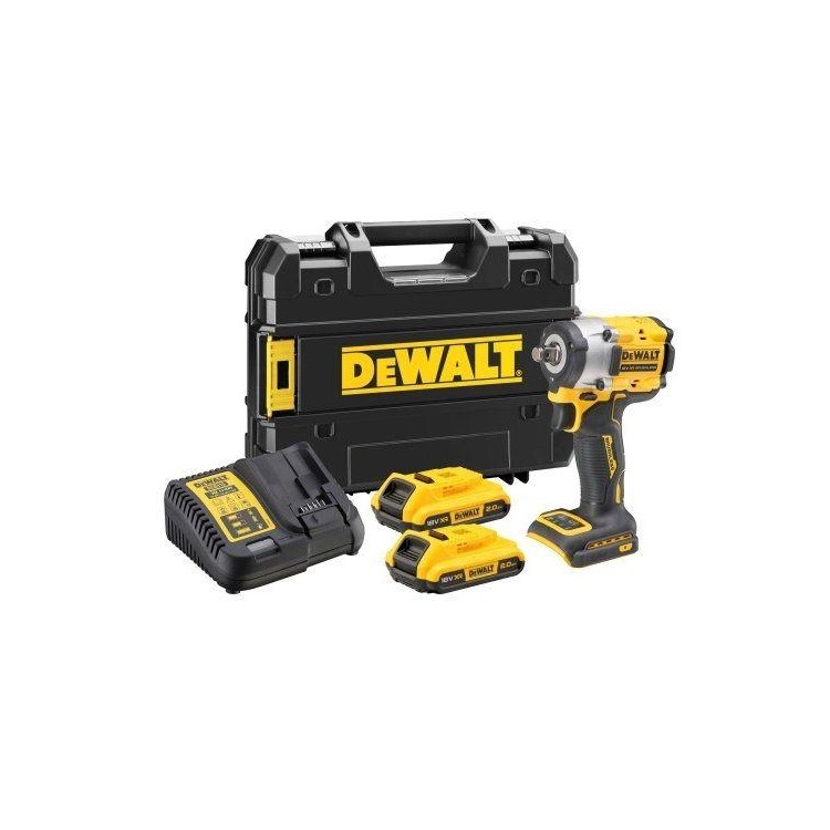 DeWALT DCF922D2T 1/2 18V/2x2,0Ah aku bezuhlíkový rázový utahovák 1/2"