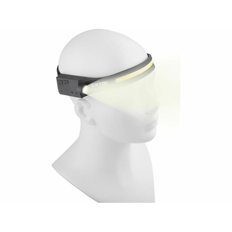 Extol 43186 Čelovka 350lm, USB nabíjení, s IR čidlem, COB, XPE LED