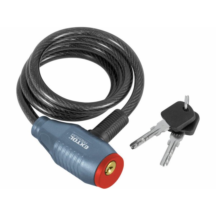 Extol Premium 8857814 Zámek na kolo - lanko, 8x1000mm