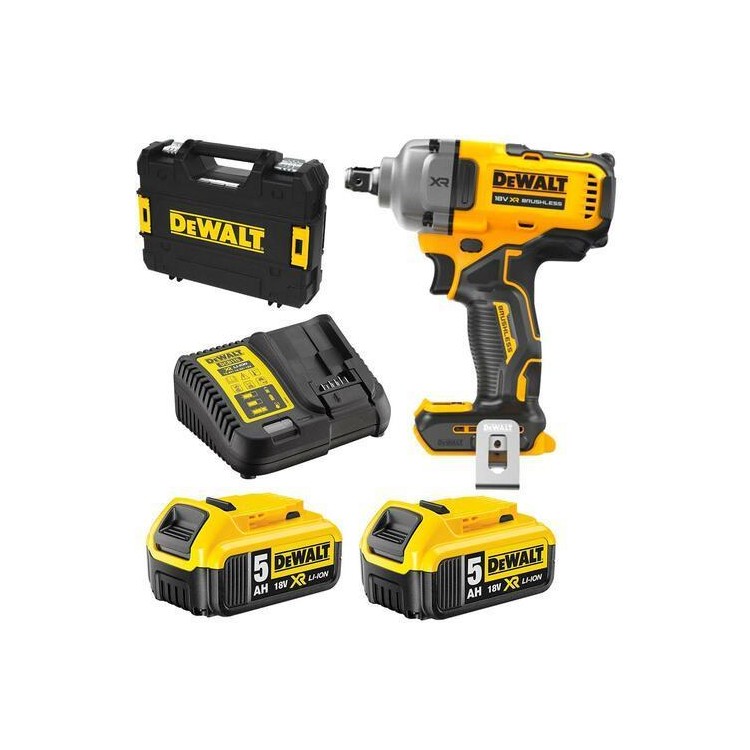 DeWALT DCF892P2T aku bezuhlíkový rázový utahovák 1/2" 18V/2x5,0Ah