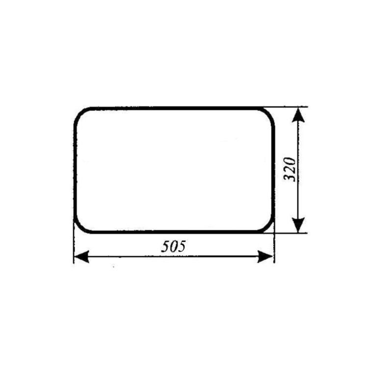 Sklo zadní spodní 505 mm x 320 mm