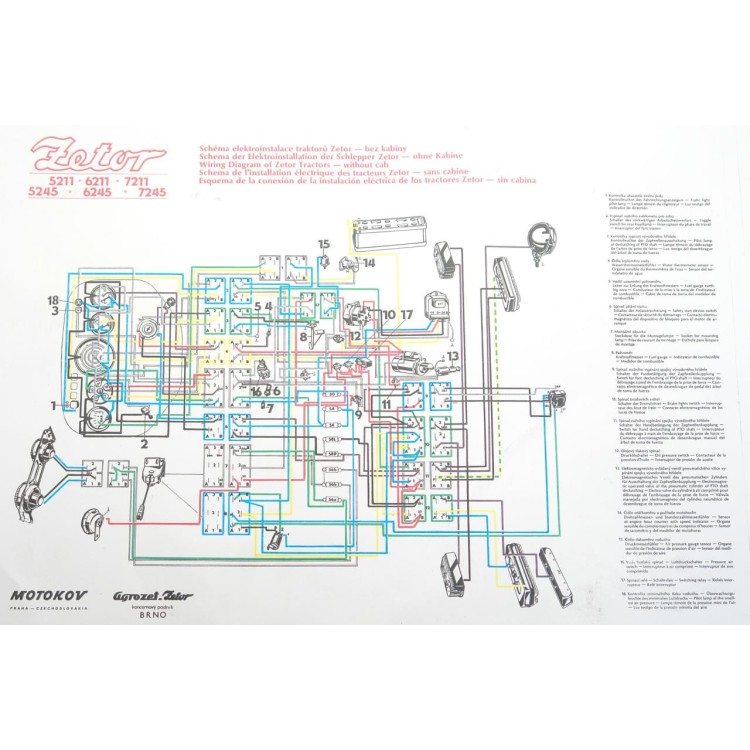 Schéma elektro instalace Zetor 5211-7745